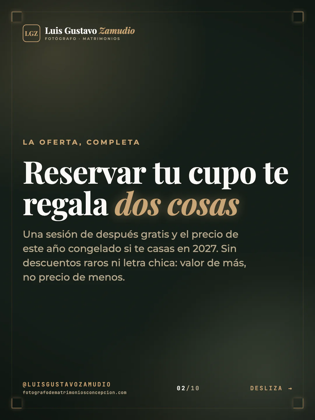 Lámina 2: Reservar tu cupo te regala dos cosas