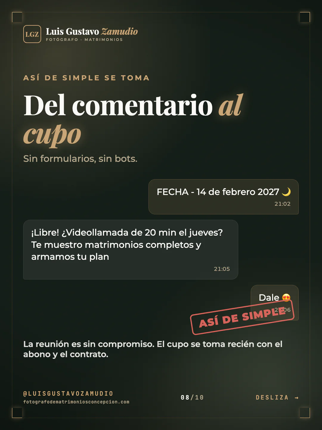Lámina 8: Del comentario al cupo