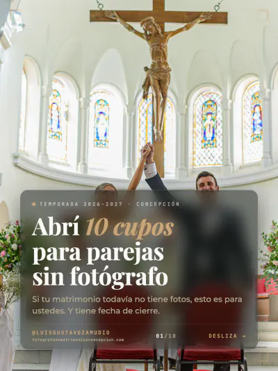 Portada del carrusel «Abrí 10 cupos para parejas sin fotógrafo»