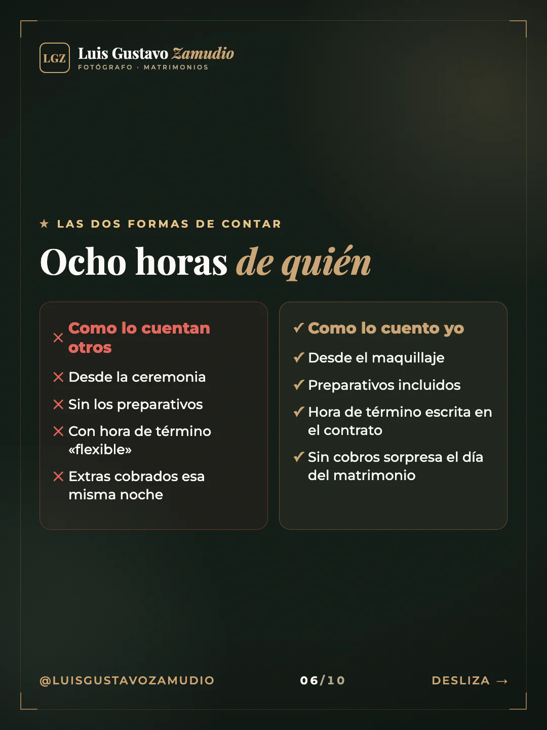 Dos columnas: "Ocho horas de quién" Matrimonios en Concepción.