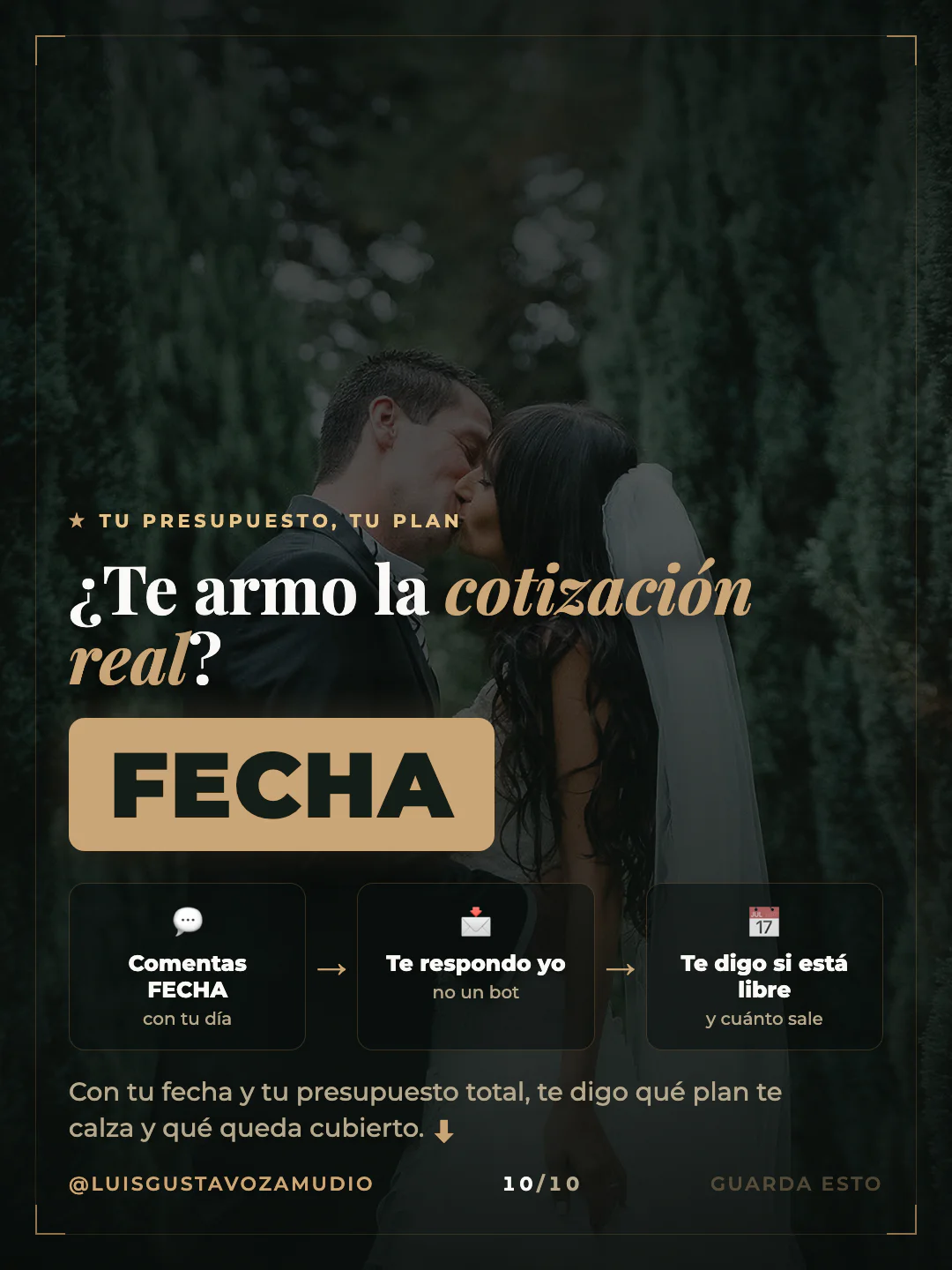 Cierre: "¿Te armo la cotización real?" Comenta FECHA por DM. Concepción, Biobío.