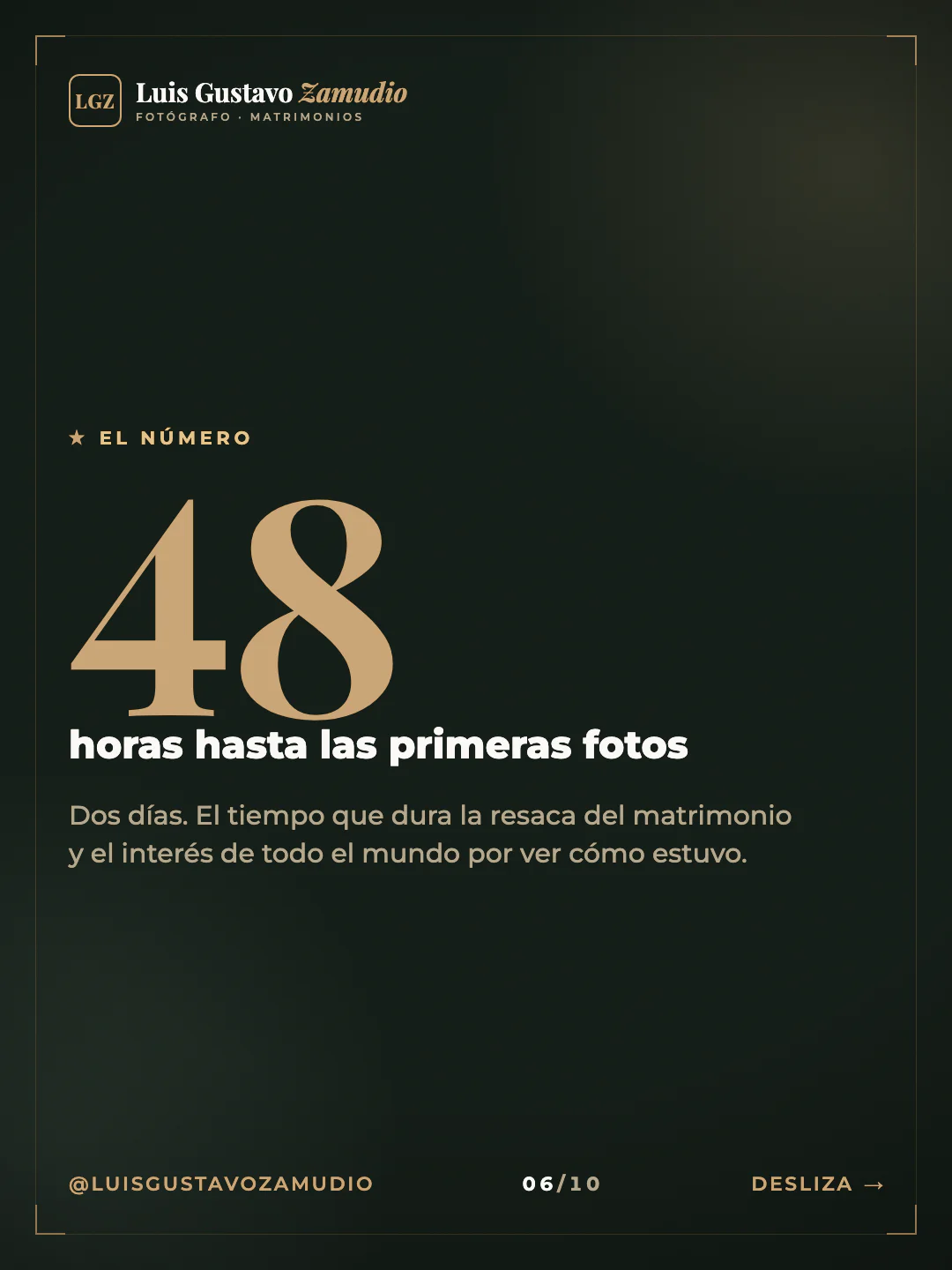Cifra: "48 horas hasta las primeras fotos" Matrimonios en Concepción.