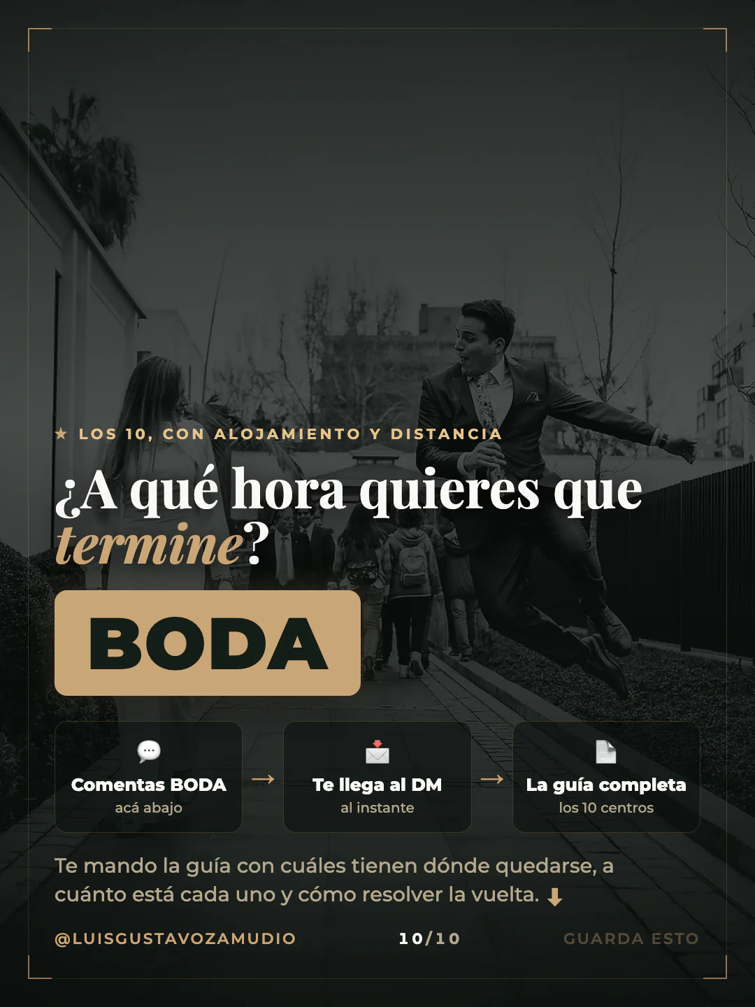 Cierre: "¿A qué hora quieres que termine?" Comenta BODA por DM. Concepción, Biobío.