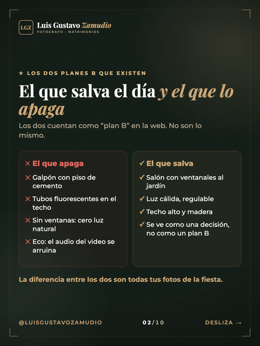 Dos columnas: "El que salva el día y el que lo apaga" Matrimonios en Concepción.