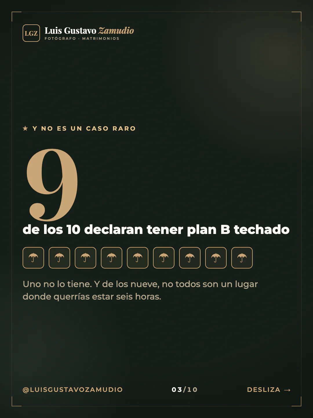 Cifra: "9 de los 10 declaran tener plan B techado" Matrimonios en Concepción.