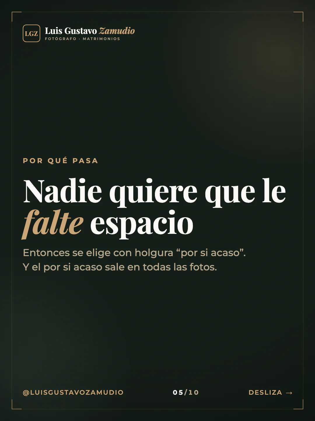 Frase destacada: "Nadie quiere que le falte espacio" Matrimonios en Concepción.