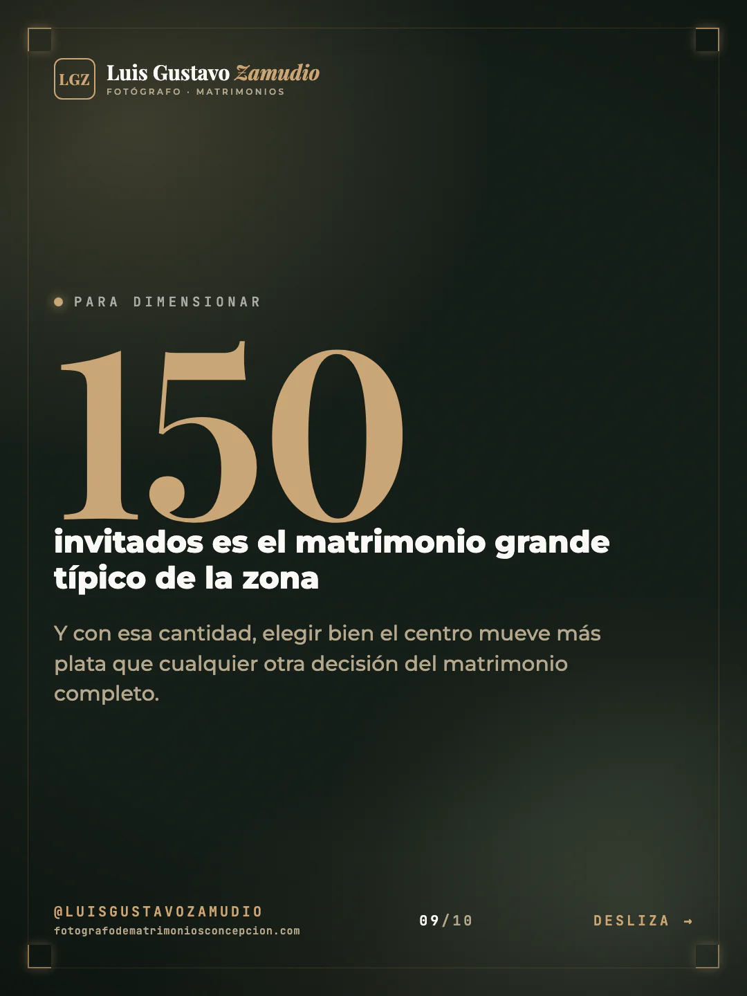 Cifra destacada: "invitados es el matrimonio grande típico de la zona" Matrimonios en Concepción.