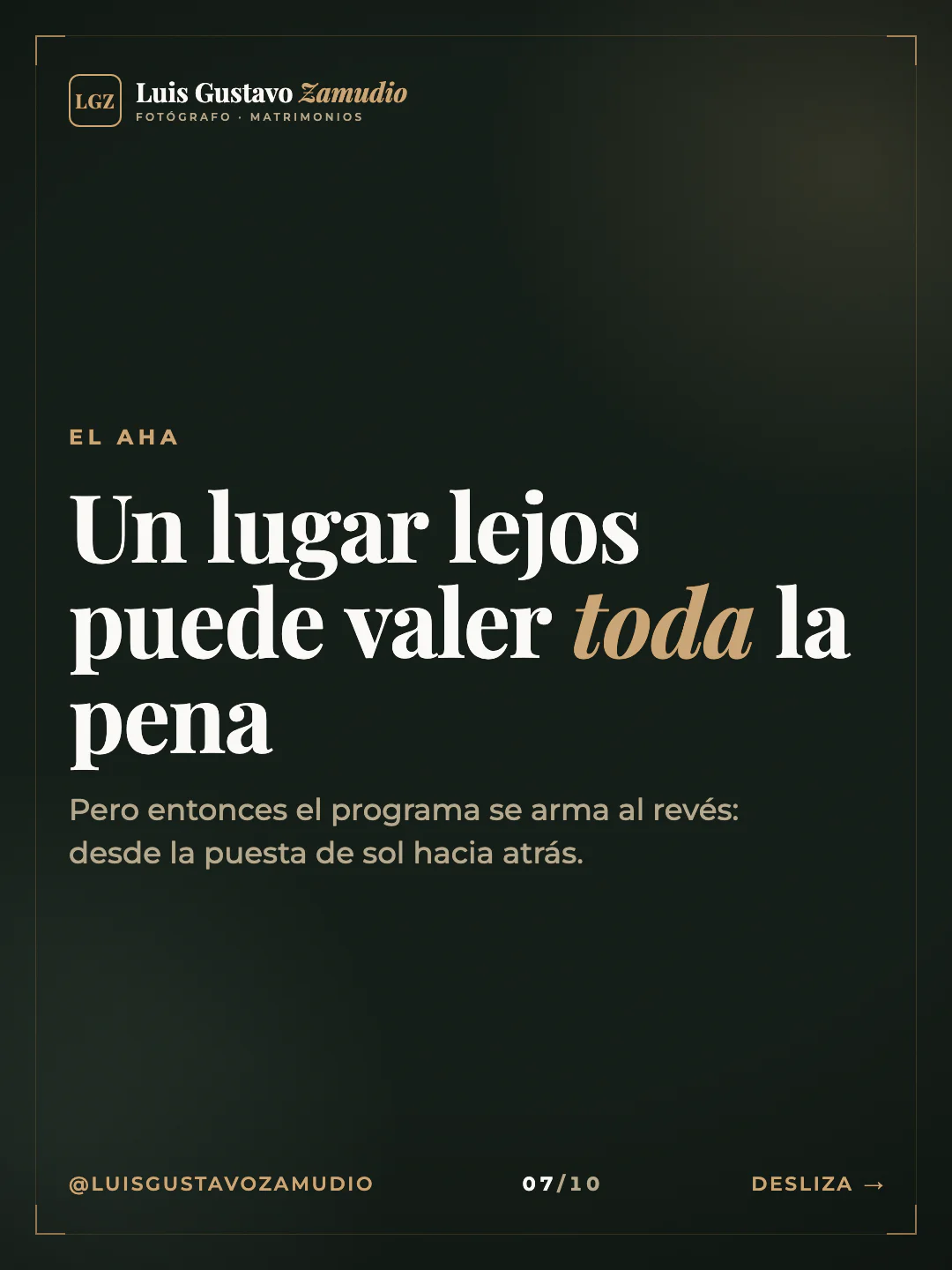Frase destacada: "Un lugar lejos puede valer toda la pena" Matrimonios en Concepción.