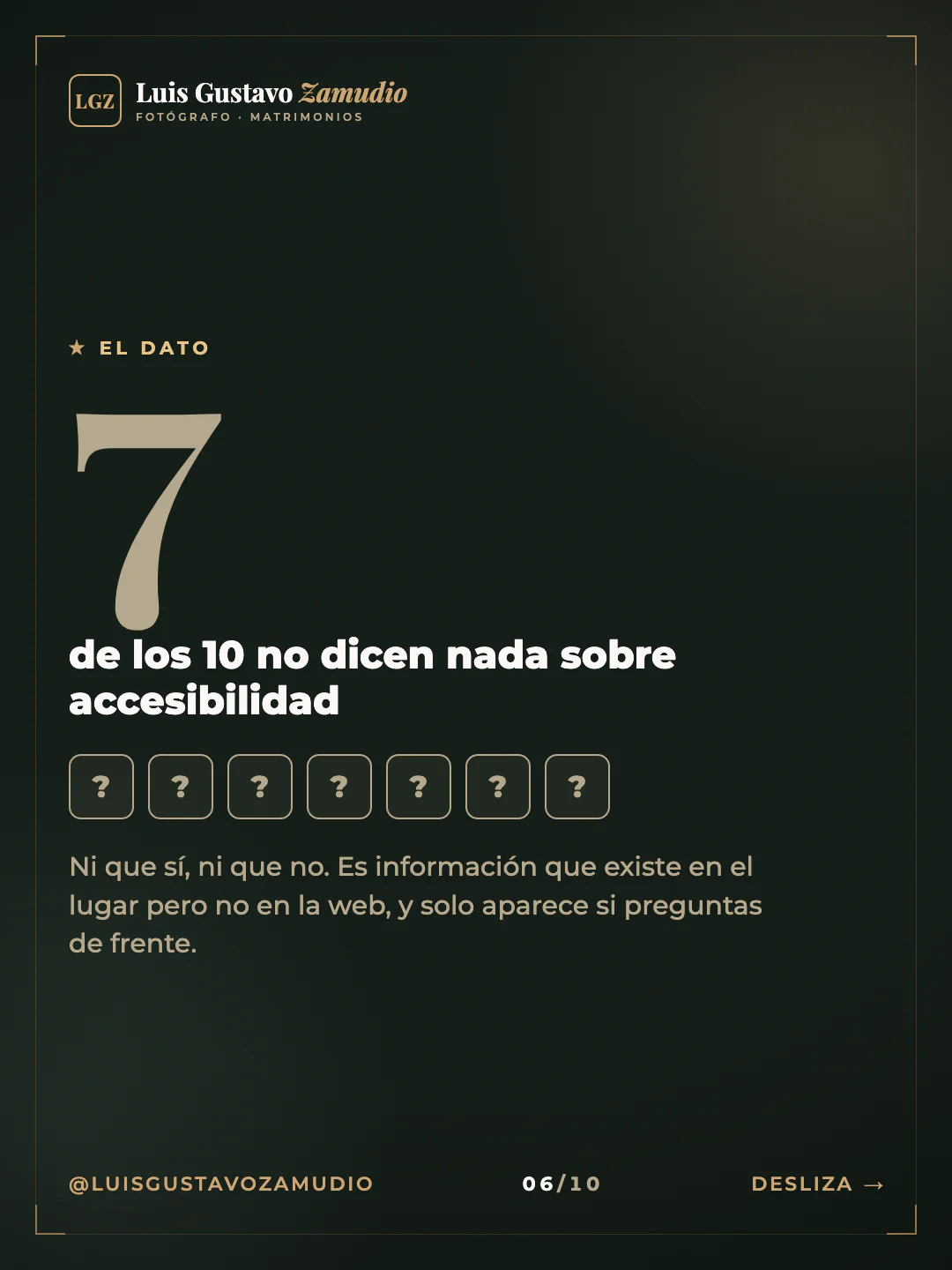 Cifra: "7 de los 10 no dicen nada sobre accesibilidad" Matrimonios en Concepción.