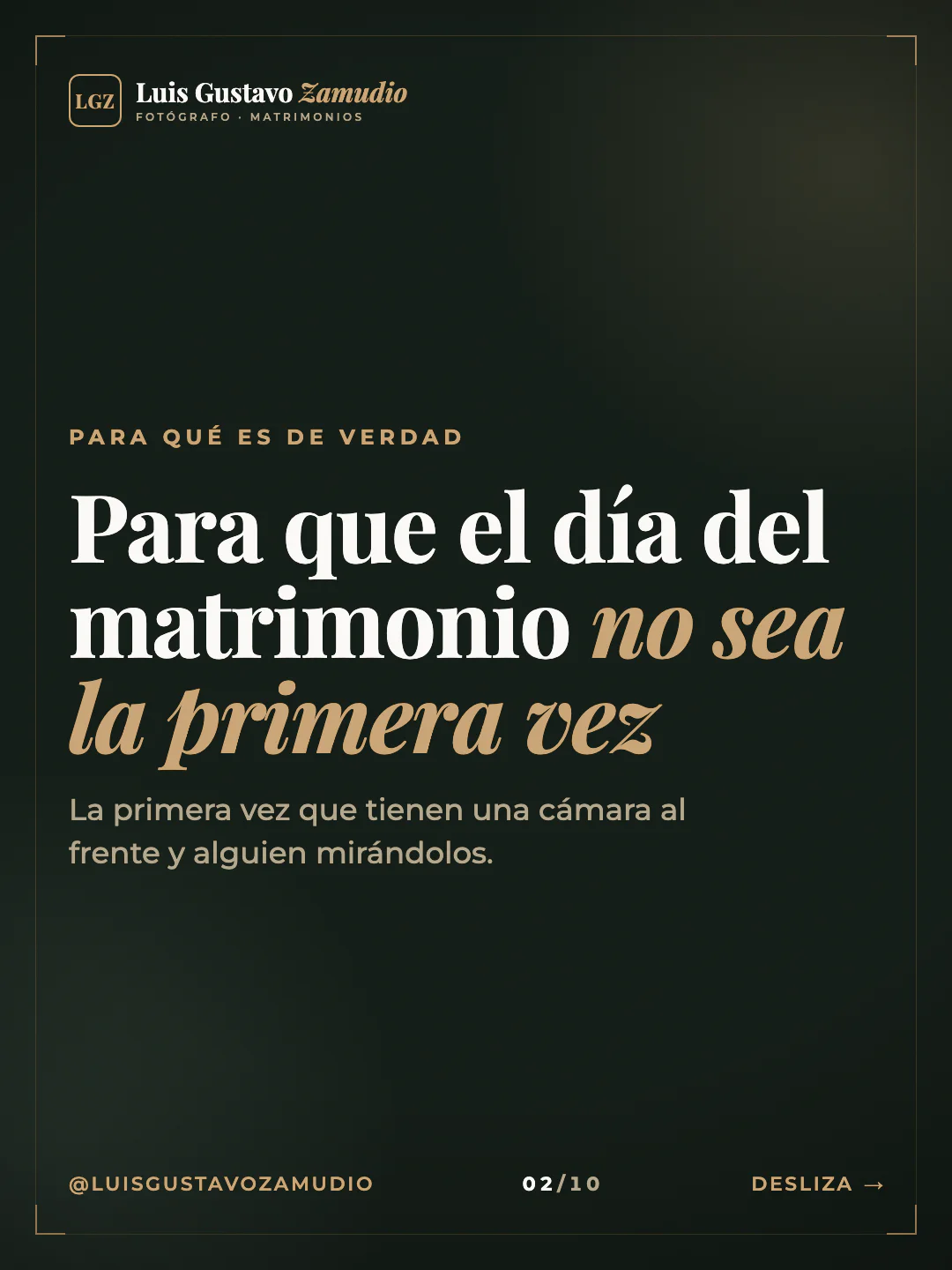 Frase destacada: "Para que el día del matrimonio no sea la primera vez" Matrimonios en Concepción.