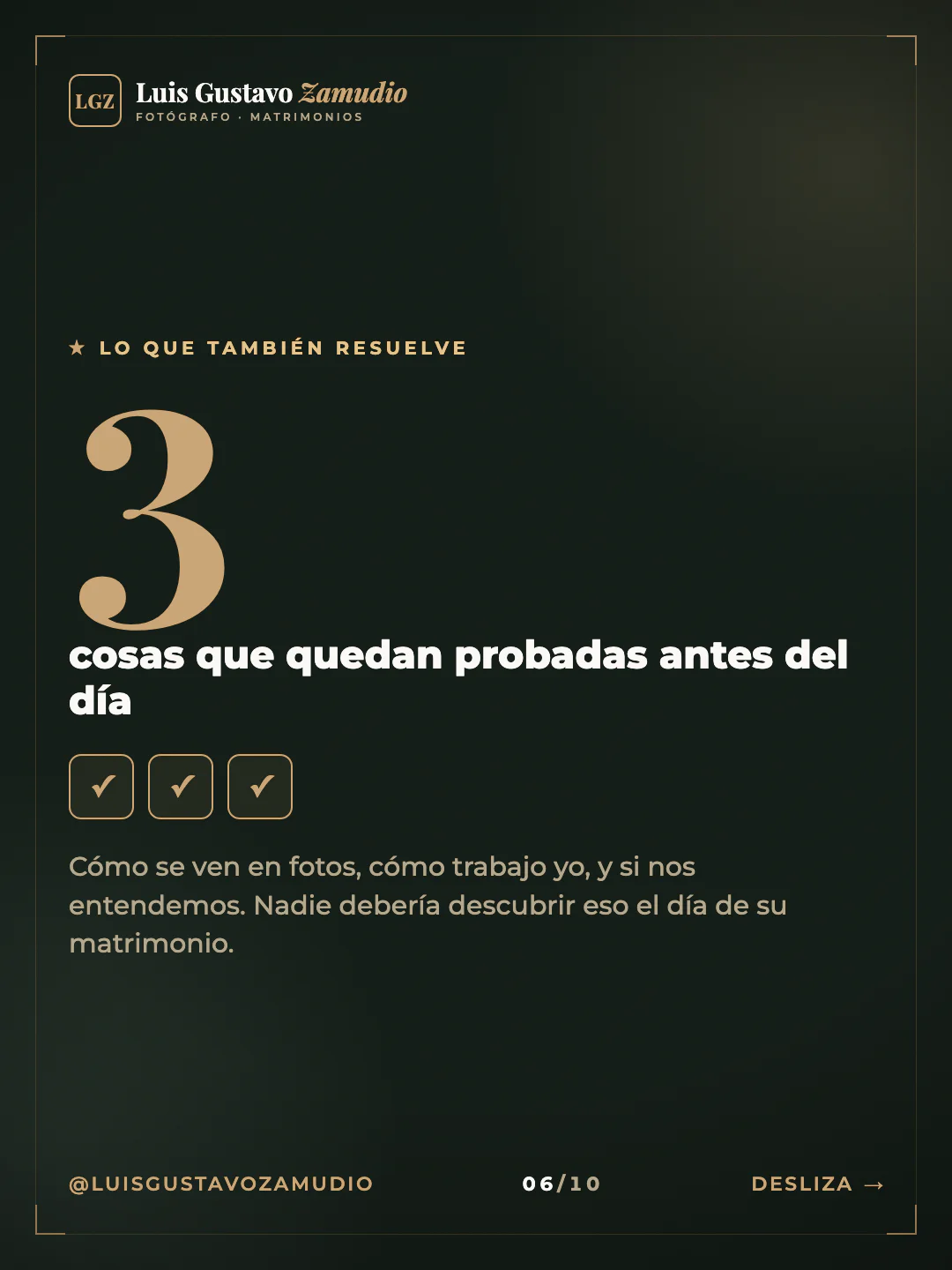 Cifra: "3 cosas que quedan probadas antes del día" Matrimonios en Concepción.