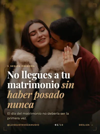 Portada del carrusel «La preboda no es para tener más fotos»