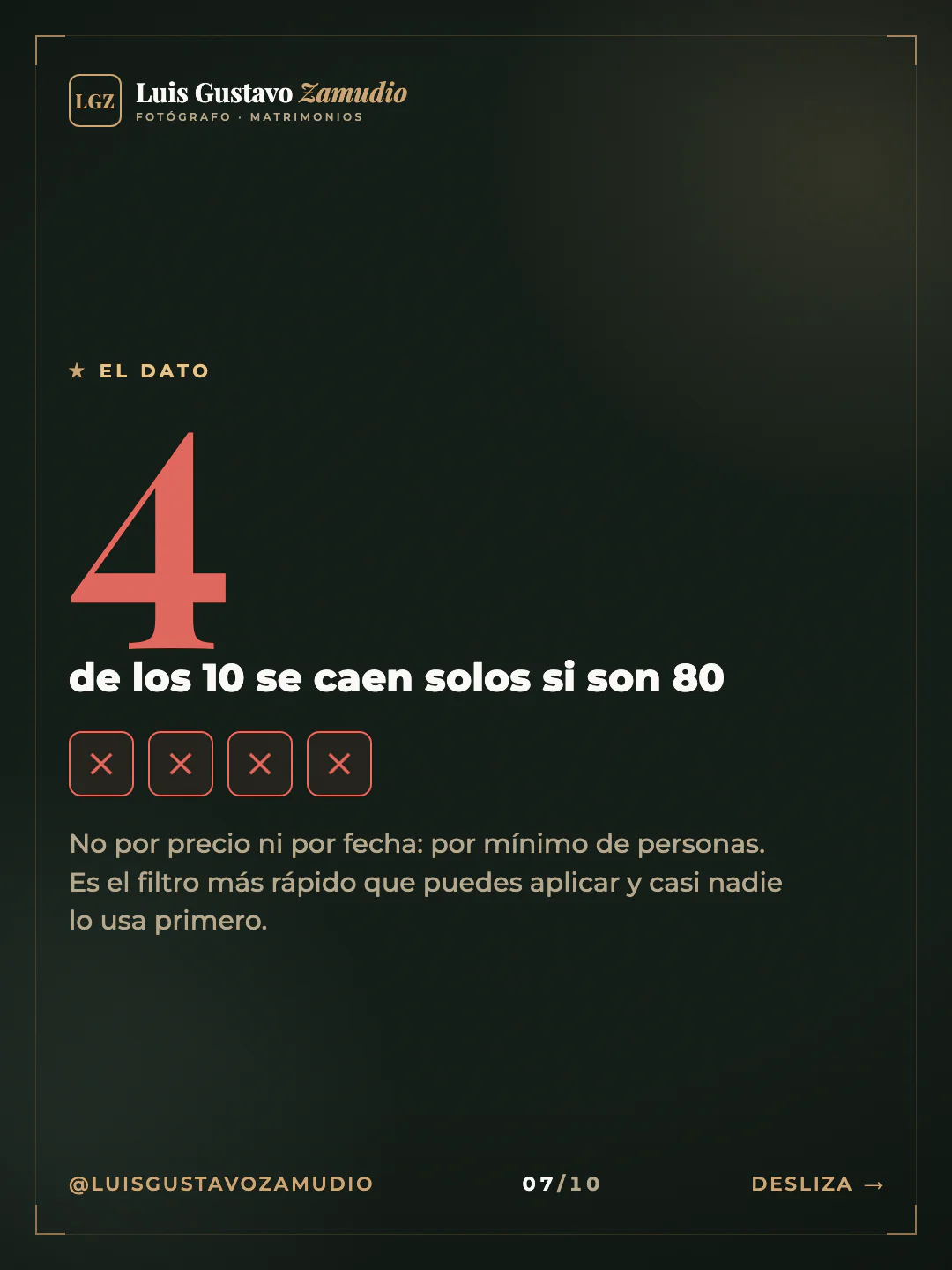 Cifra: "4 de los 10 se caen solos si son 80" Matrimonios en Concepción.