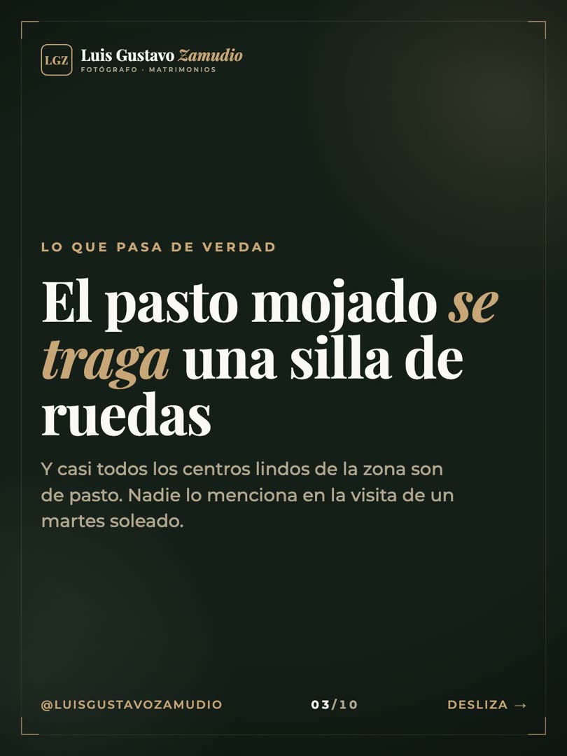 El pasto mojado se traga una silla de ruedas y nadie lo menciona en la visita