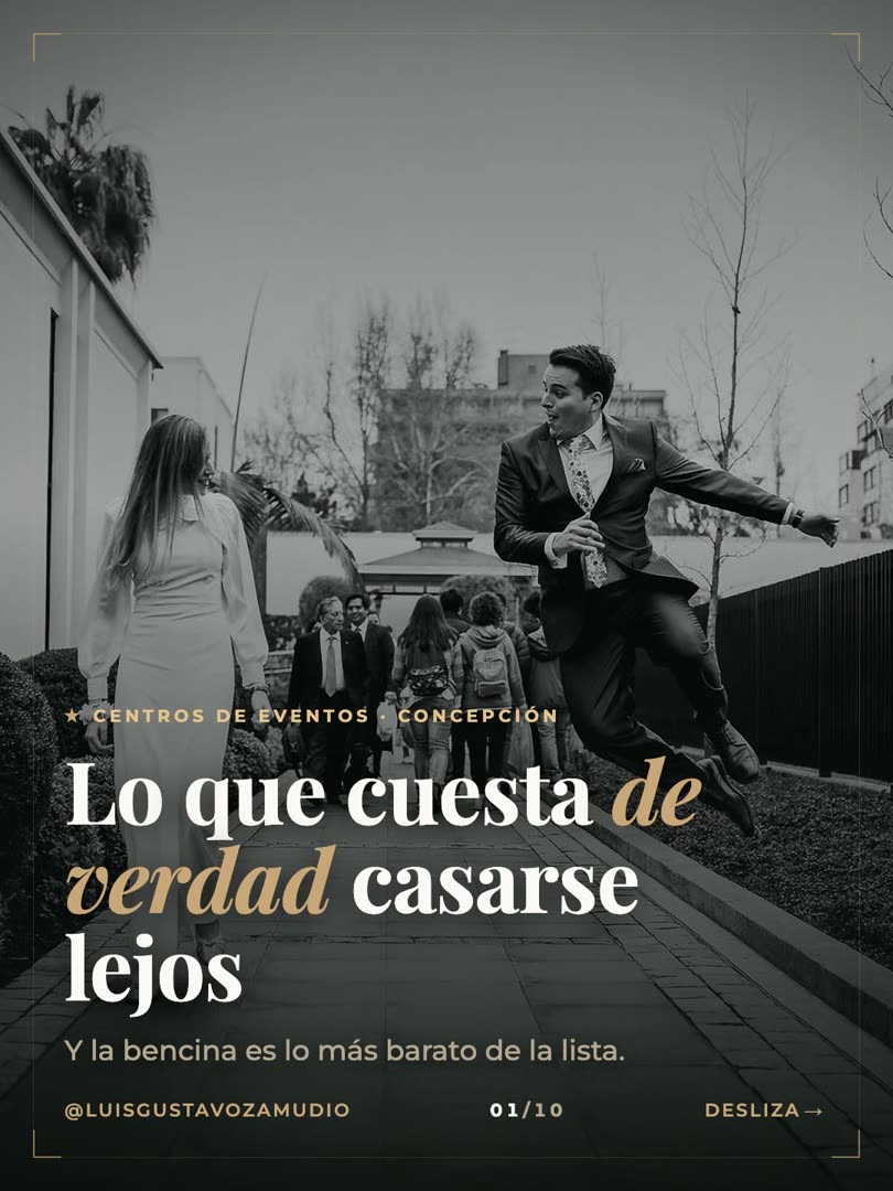 Portada del carrusel: lo que cuesta de verdad casarse lejos. Novios junto a un auto antiguo