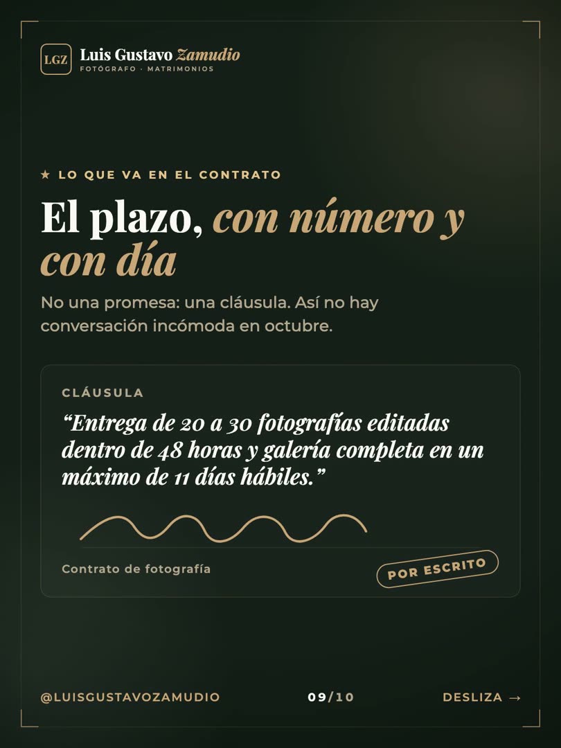 Cláusula de contrato: el plazo de entrega con número y día