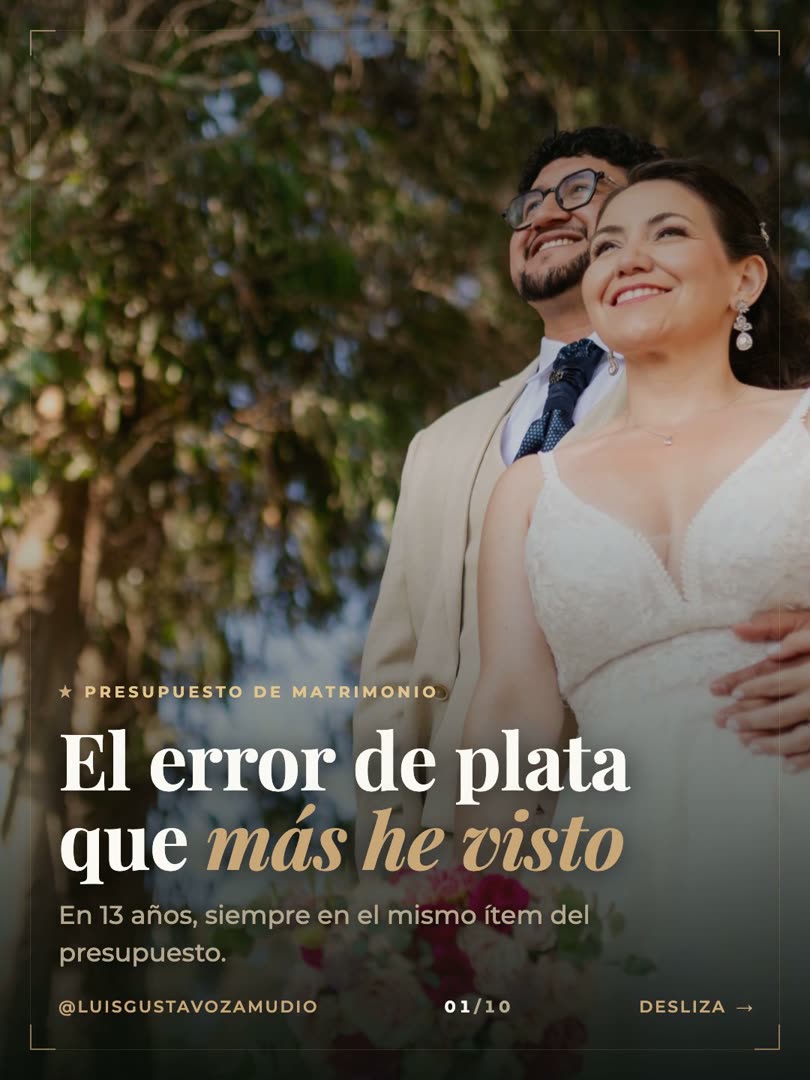 Portada del carrusel: el error de plata que más he visto en 13 años. Novios entre eucaliptos en Concepción
