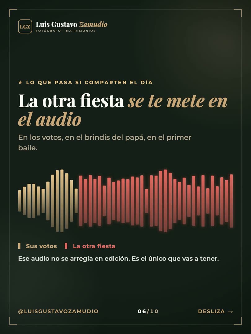 Gráfico de onda: la otra fiesta se mete en el audio de los votos, el brindis y el primer baile