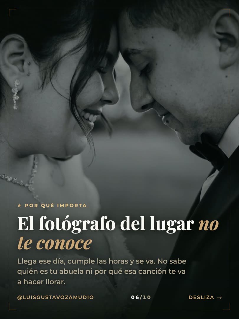 Novios frente a frente en blanco y negro: el fotógrafo del lugar no te conoce