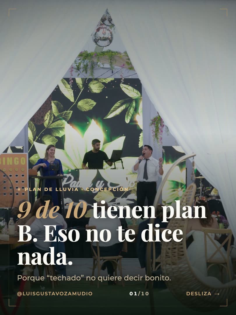 Portada del carrusel: 9 de 10 centros tienen plan B y eso no te dice nada. Salón de eventos montado en Concepción