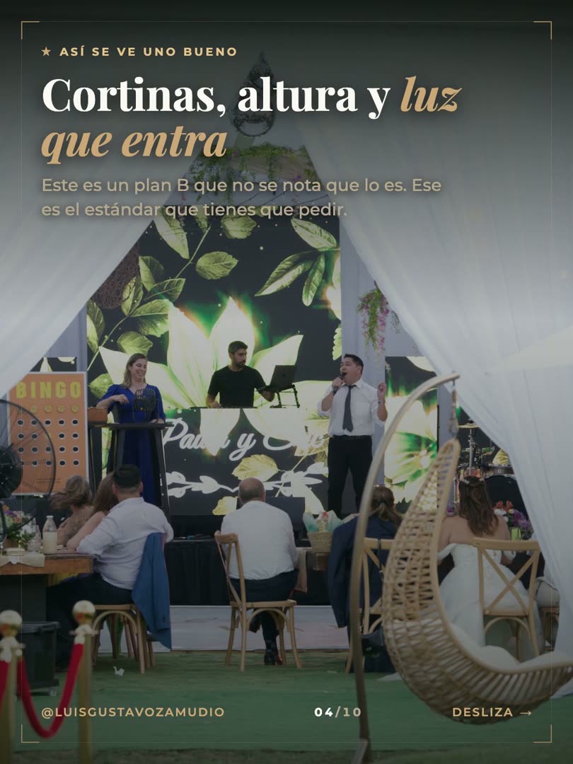 Salón techado con cortinas, altura y luz natural: el estándar de plan B que hay que pedir