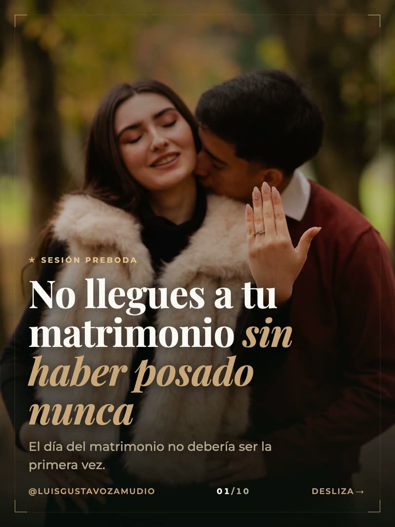 Portada del carrusel: no llegues a tu matrimonio sin haber posado nunca. Pareja riendo en sesión preboda en un parque