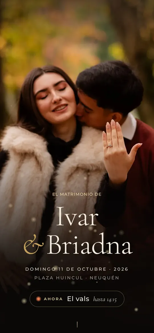 La página de Ivar y Briadna en un celular